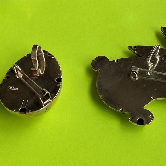 Bunny Rabbit & Egg Brooch & Pendant - Picture 8 of 11